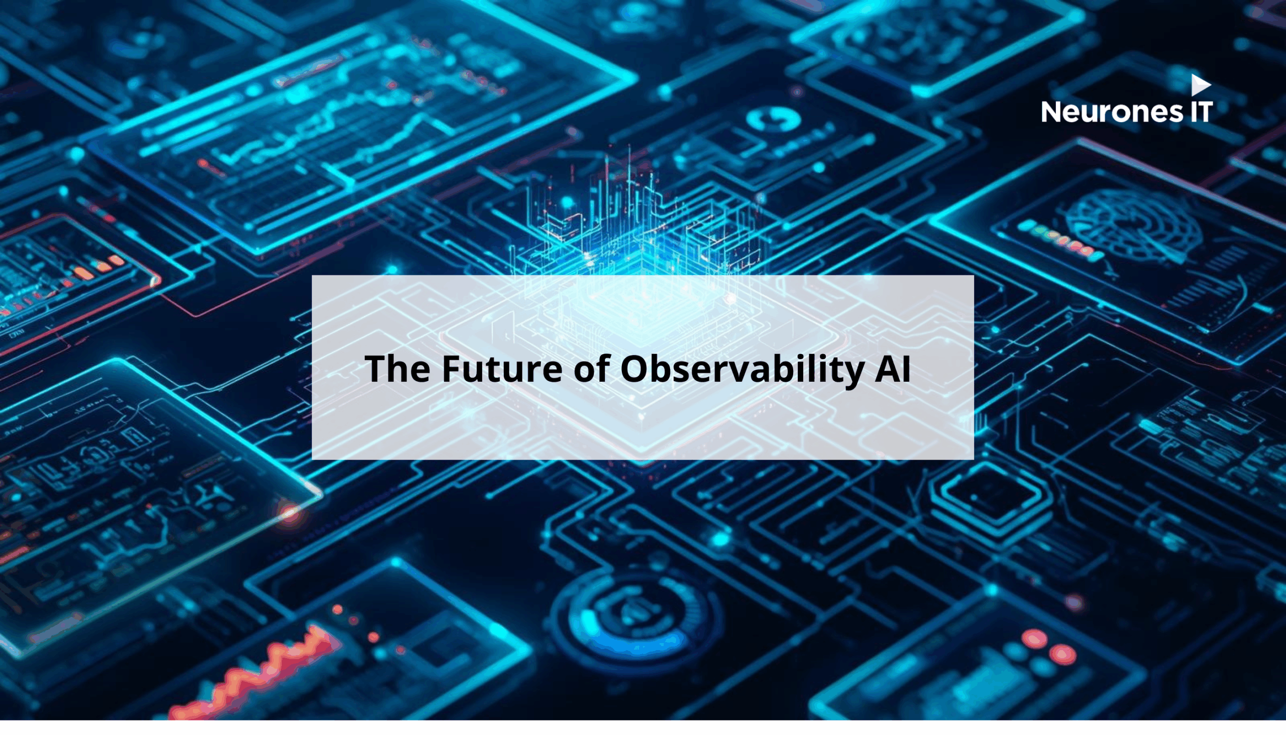 Futuristic AI data visualization with glowing dashboards and analytics element